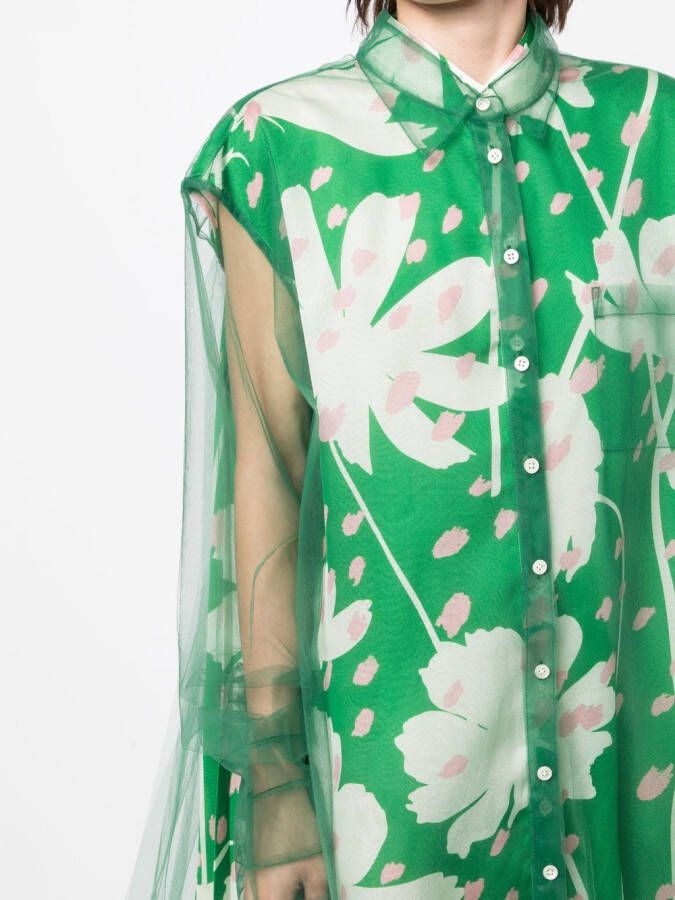 Monse Semi-doorzichtige blouse Groen