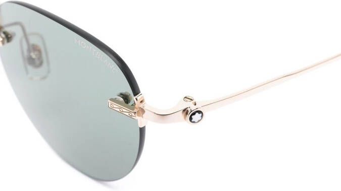 Montblanc Zonnebril met rond montuur Goud