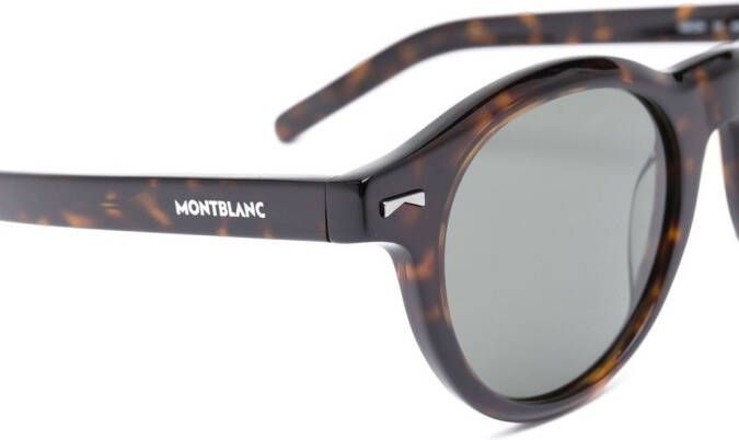 Montblanc Zonnebril met rond montuur Bruin