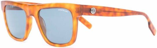 Montblanc Zonnebril met schildpadschild design Bruin