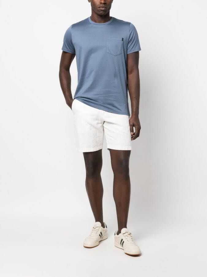 Moorer T-shirt met print Blauw