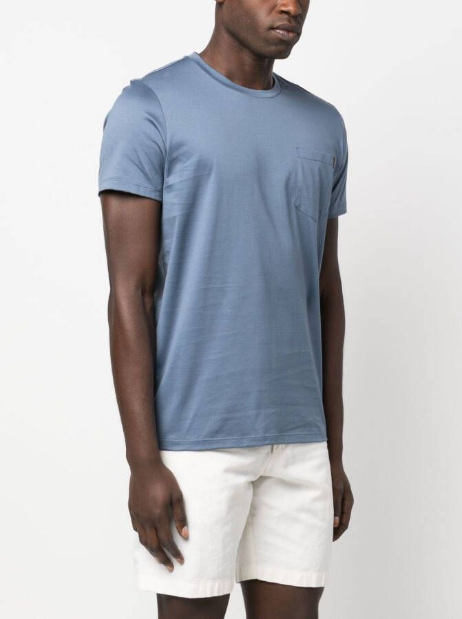 Moorer T-shirt met print Blauw