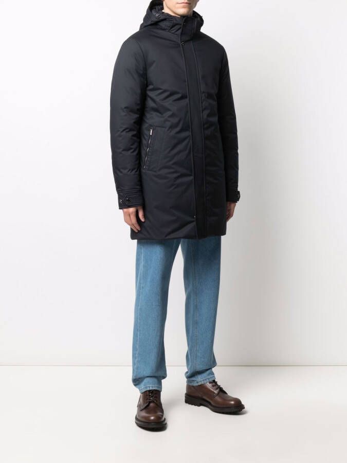 Moorer Donsjack met capuchon Blauw