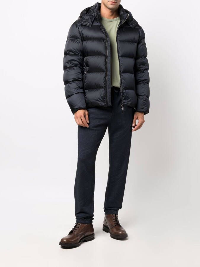 Moorer Donsjack met veren Blauw