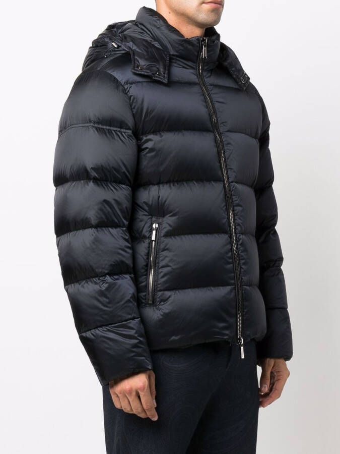 Moorer Donsjack met veren Blauw