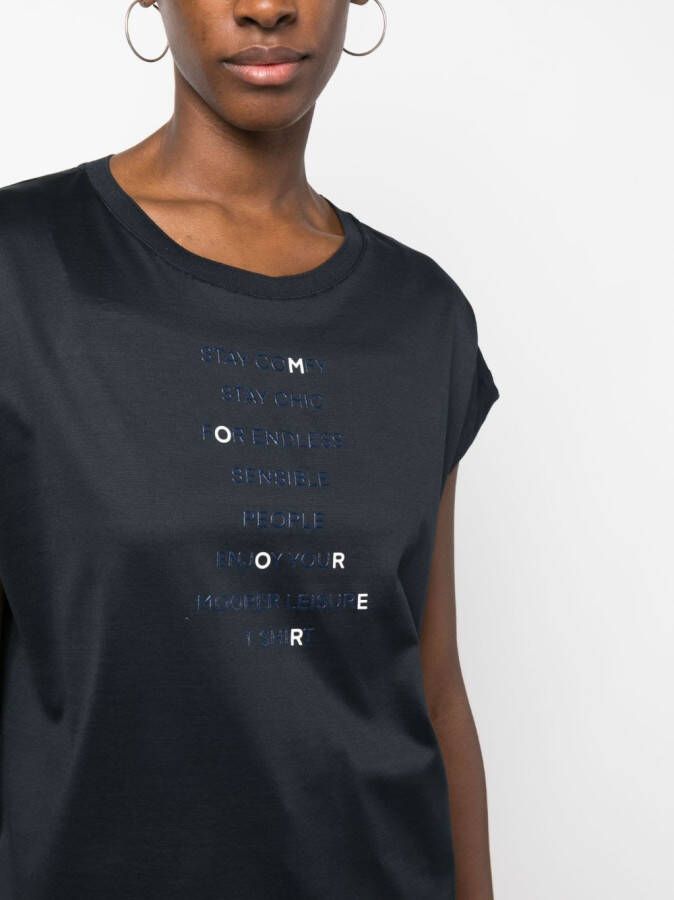 Moorer T-shirt met grafische print Blauw
