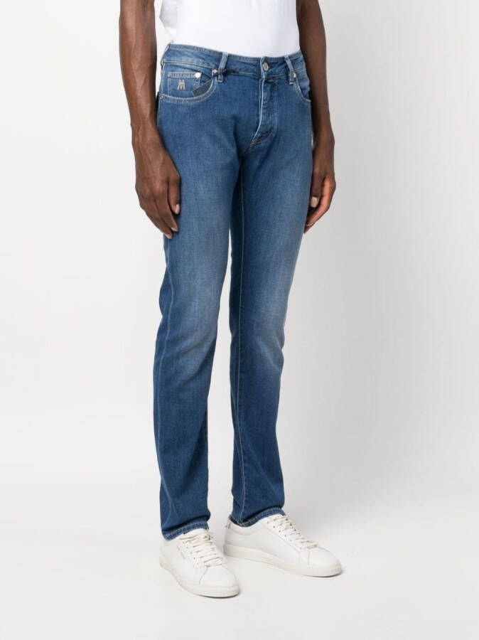 Moorer Jeans met toelopende pijpen Blauw