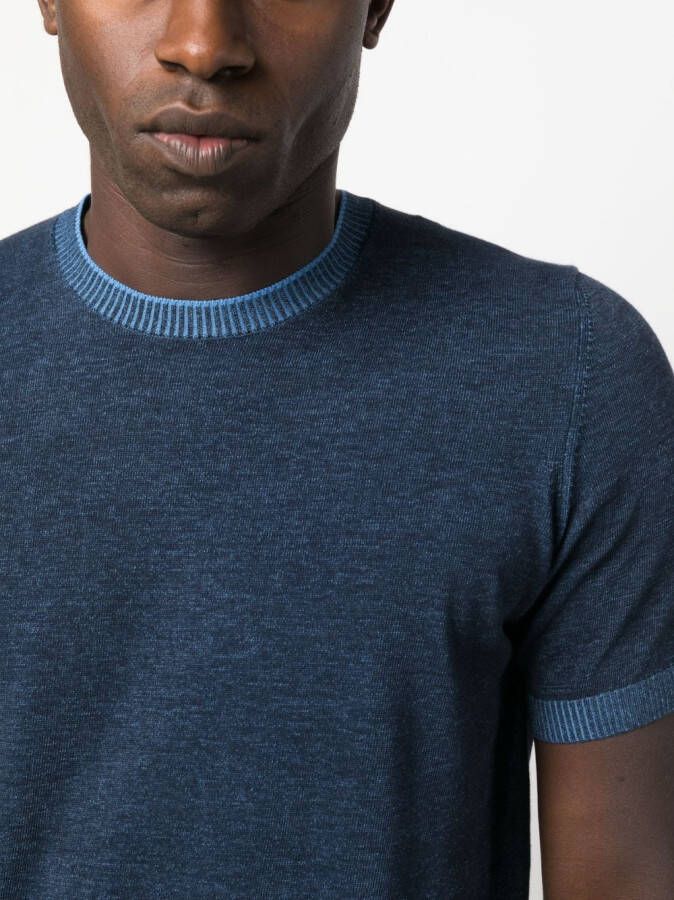 Moorer T-shirt met print Blauw