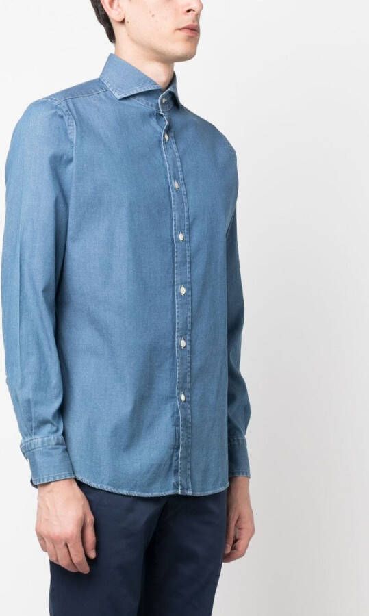 Moorer Katoenen overhemd Blauw