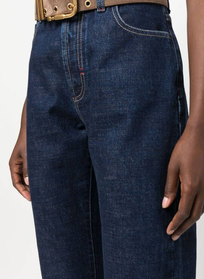 Moorer Jeans met logopatch Blauw