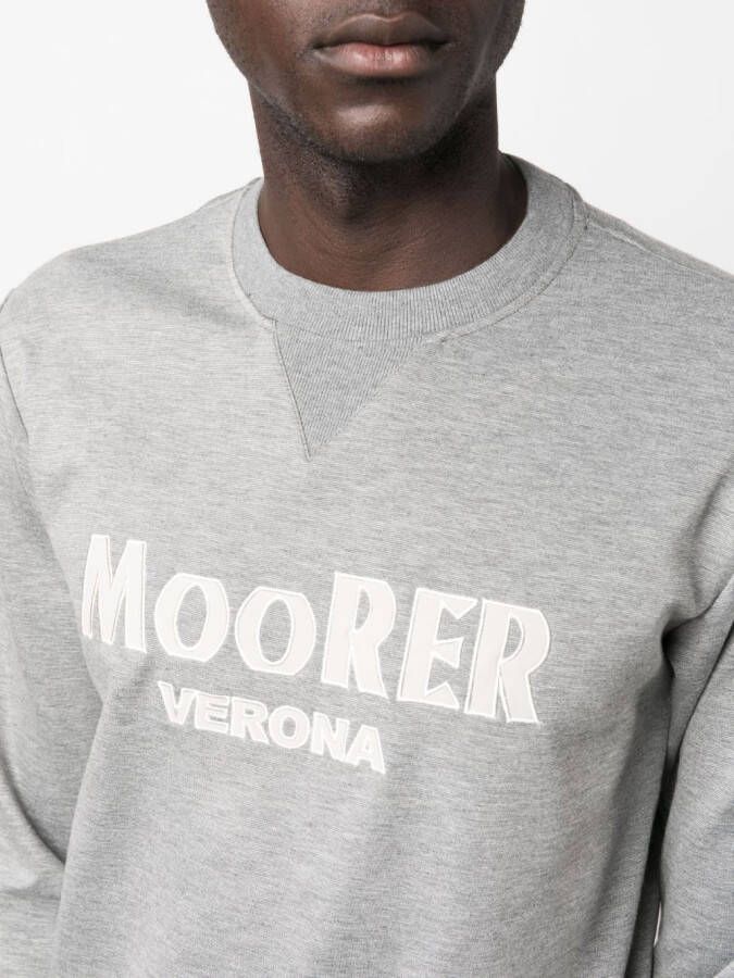 Moorer Sweater met logoprint Grijs