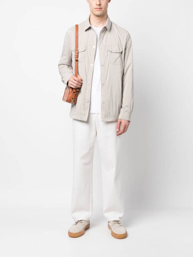 Moorer Lichtgewicht shirtjack Beige