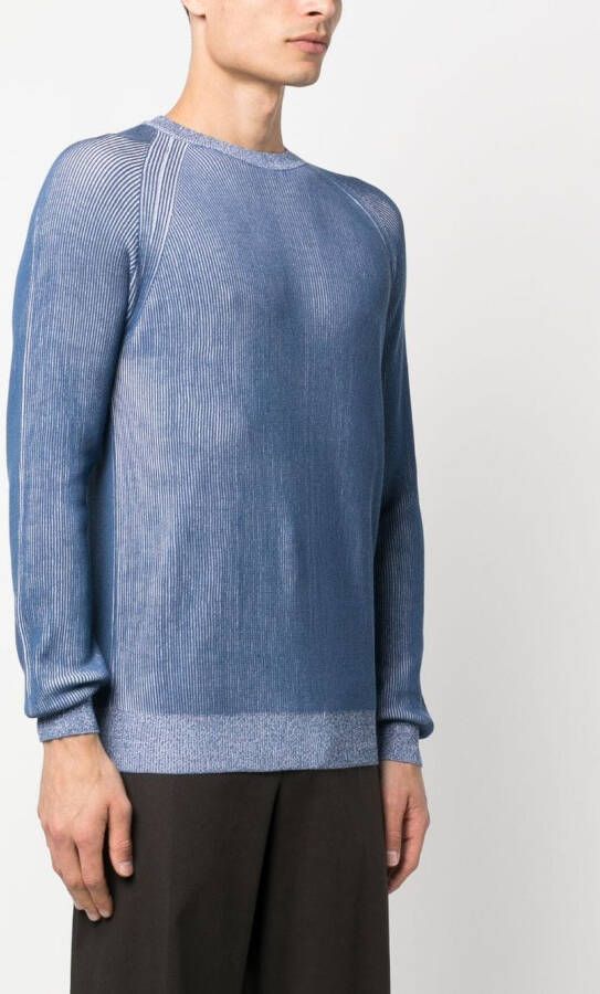 Moorer Sweater met raglan mouwen Blauw