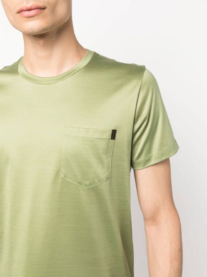 Moorer T-shirt met ronde hals Groen
