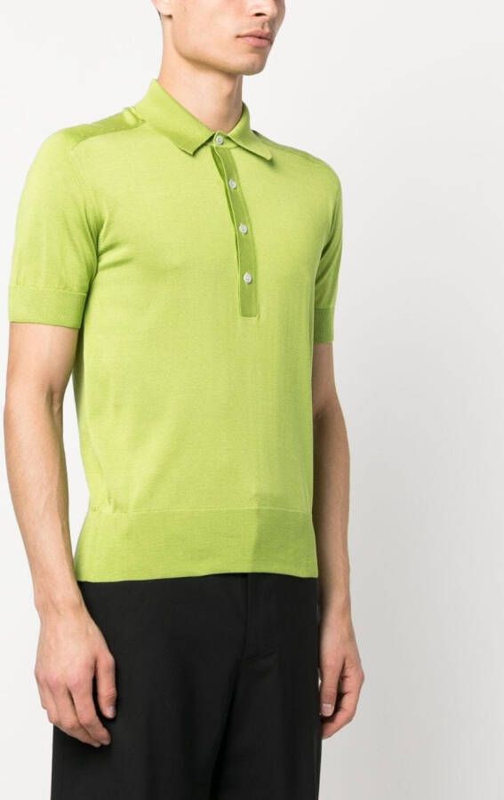Moorer Poloshirt van zijde-satijnmix Groen