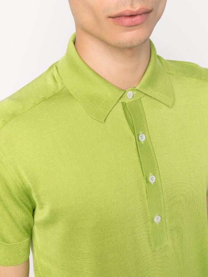 Moorer Poloshirt van zijde-satijnmix Groen