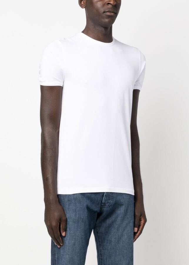 Moorer T-shirt van stretch-katoen Wit