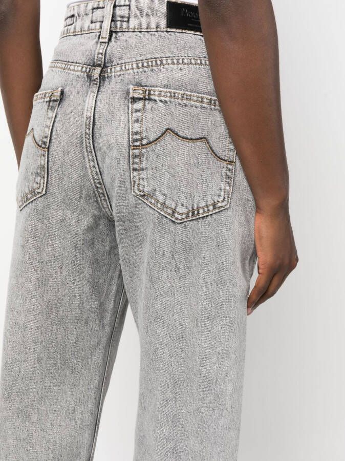 Moorer Jeans met stonewashed-effect Grijs