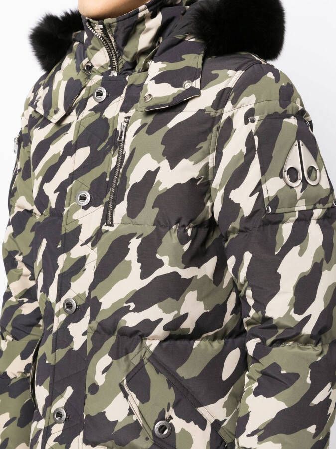 Moose Knuckles Jas met camouflageprint Groen