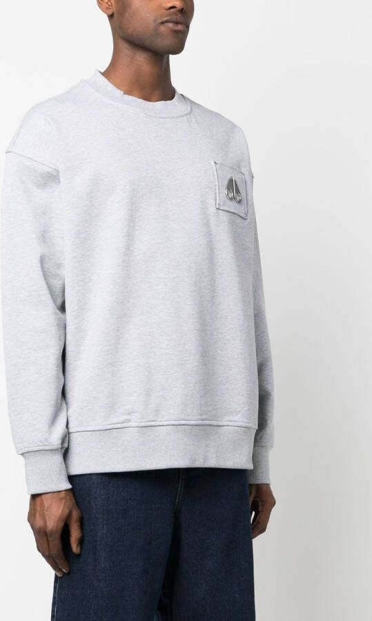 Moose Knuckles Sweater met logopatch Grijs
