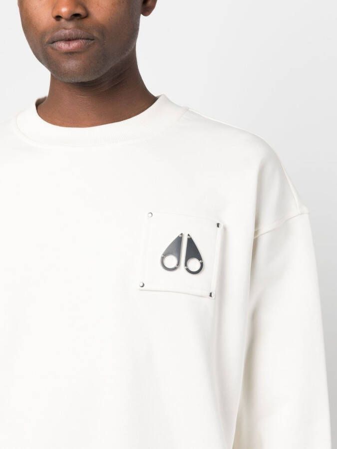 Moose Knuckles Sweater met logoplakkaat Beige
