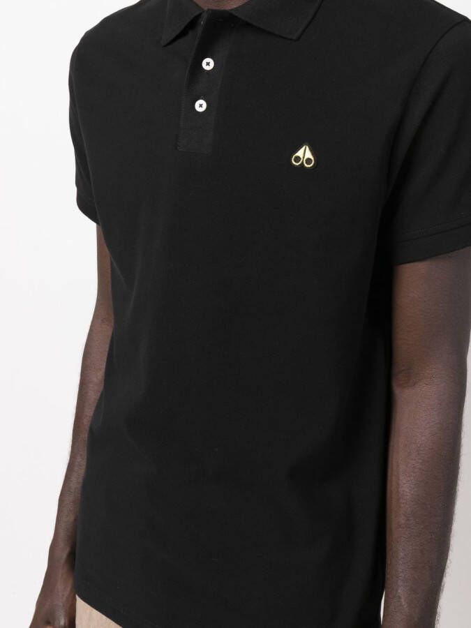 Moose Knuckles Poloshirt met logopatch Zwart