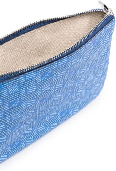 Moreau Clutch met monogramprint Blauw