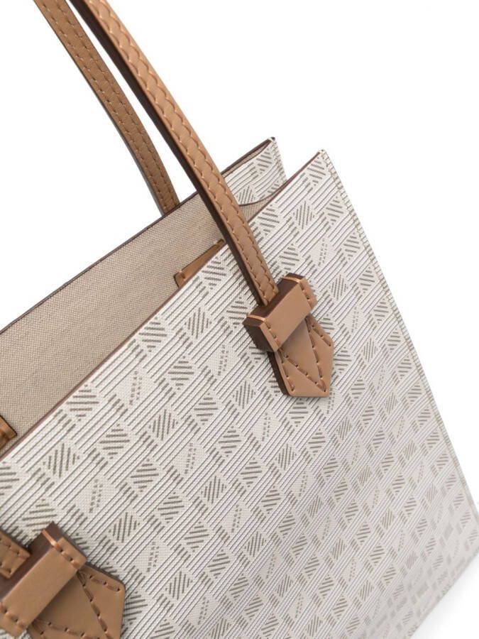 Moreau netti leren shopper Beige
