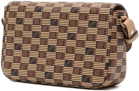 Moreau Schoudertas met monogramprint Bruin