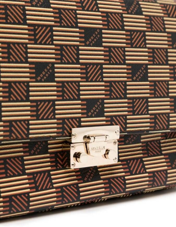 Moreau Schoudertas met monogramprint Bruin
