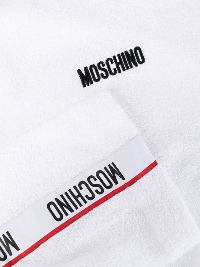 Moschino Badjas met logoband Wit