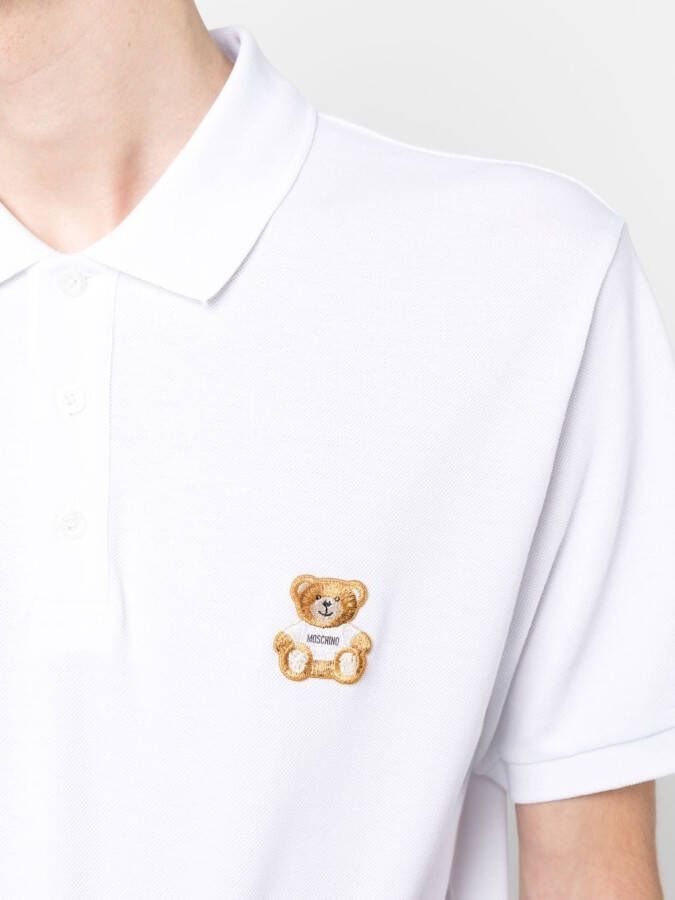 Moschino Poloshirt met teddybeerprint Wit