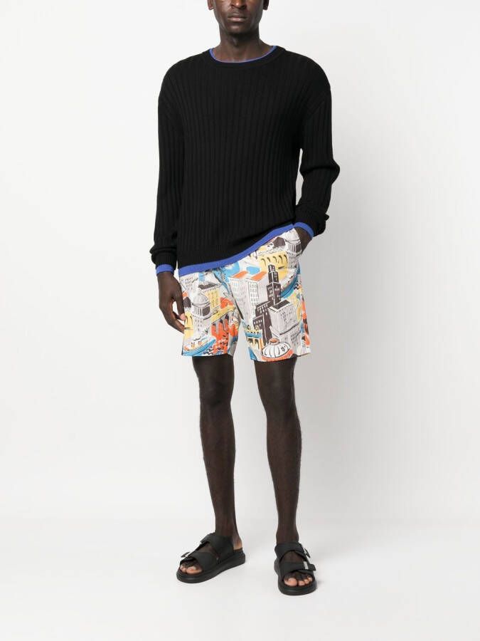 Moschino Bermuda shorts met grafische print Grijs