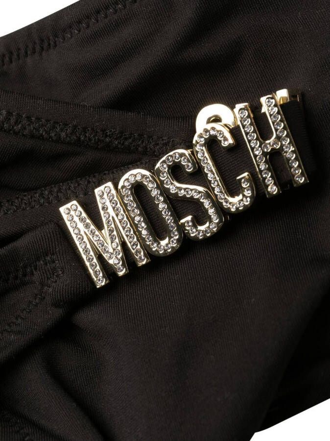 Moschino Bikinislip met logoplakkaat Zwart