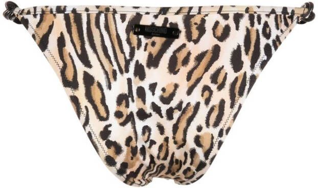 Moschino Bikinislip met luipaardprint Beige