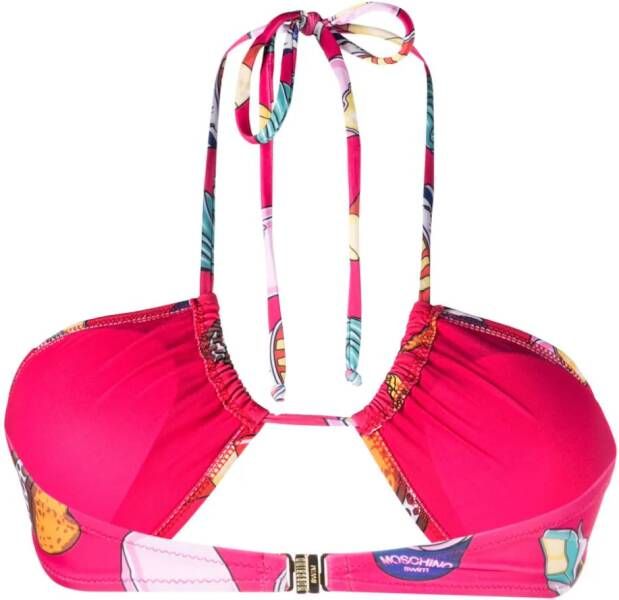 Moschino Bikinitop met print Roze