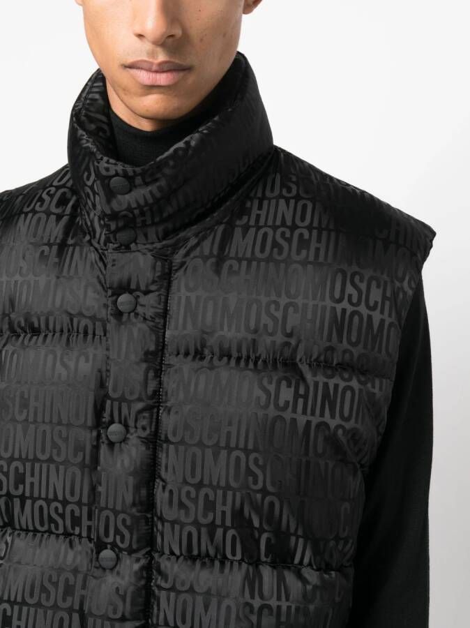 Moschino Bodywarmer met logoprint Zwart