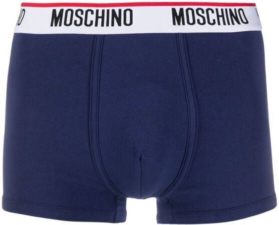 Moschino Boxershorts met logo tailleband Blauw