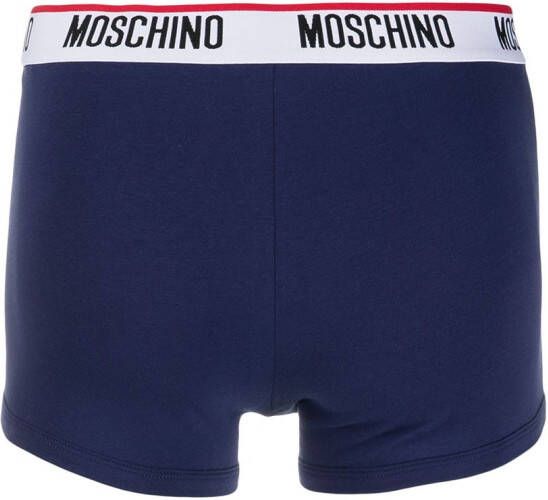 Moschino Boxershorts met logo tailleband Blauw