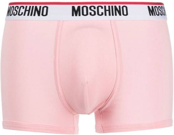 Moschino Boxershorts met logo tailleband Roze