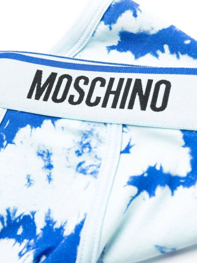 Moschino Boxershorts met tie-dye Blauw