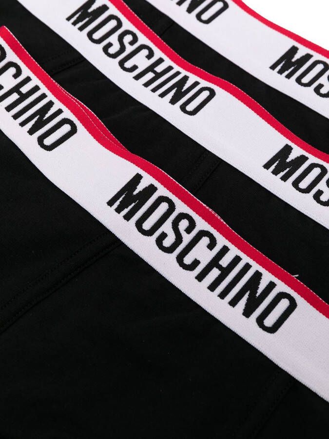 Moschino Boxershorts set met logo tailleband Zwart