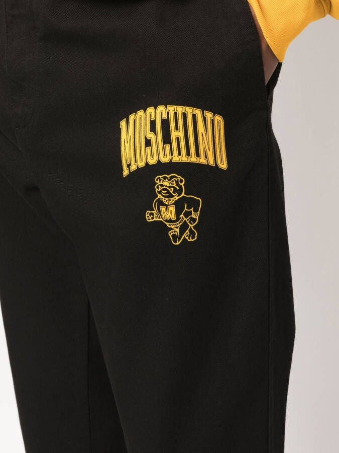 Moschino Broek met logoprint Zwart