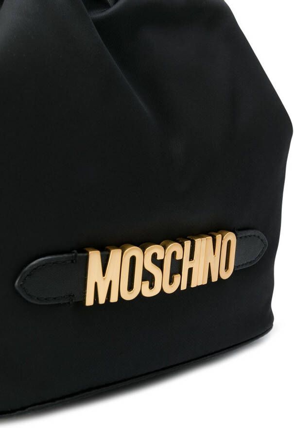 Moschino Bucket-tas met logo Zwart