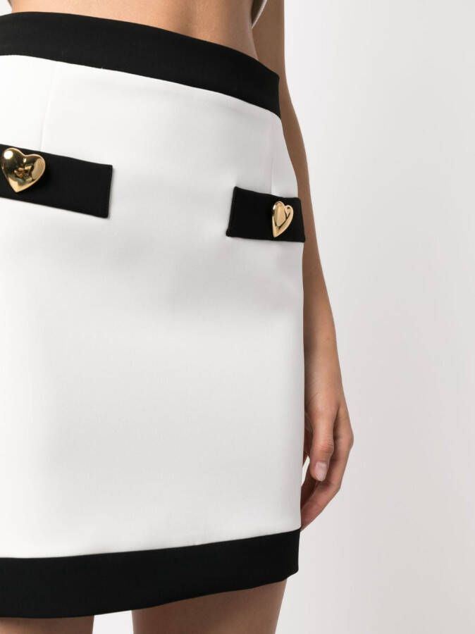 Moschino Rok met knoopdetail Wit