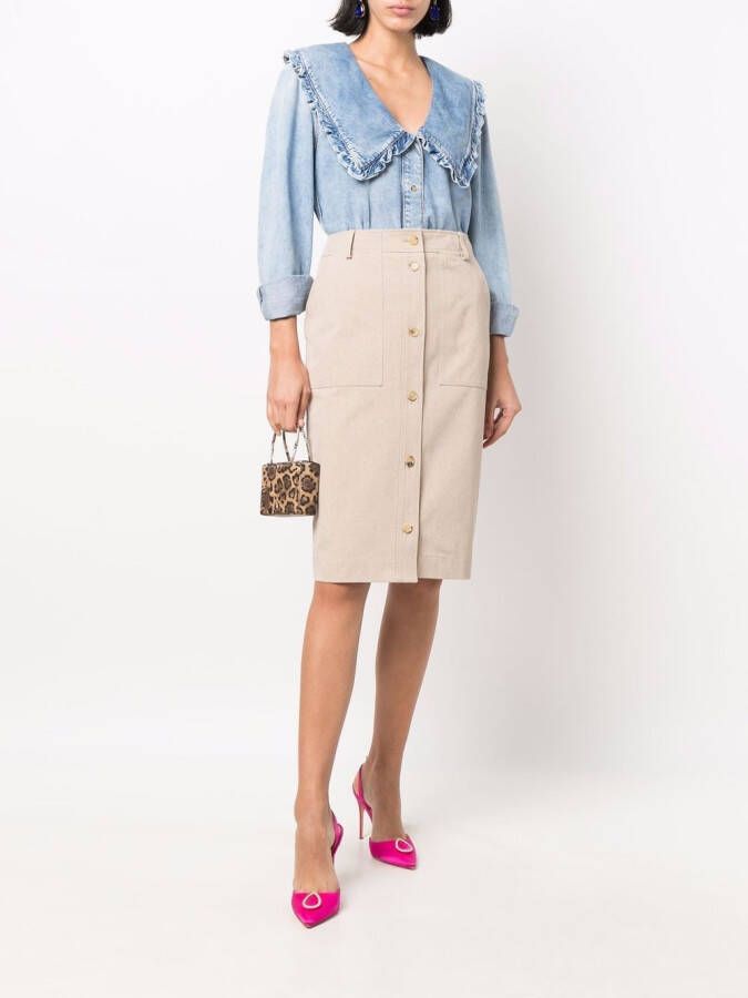 Moschino Button-up midi-rok Beige