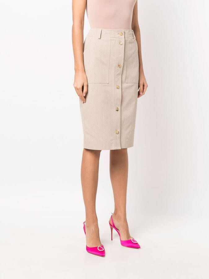 Moschino Button-up midi-rok Beige