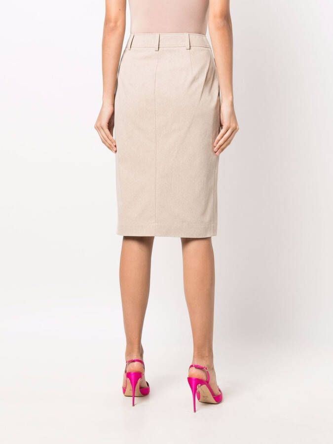 Moschino Button-up midi-rok Beige