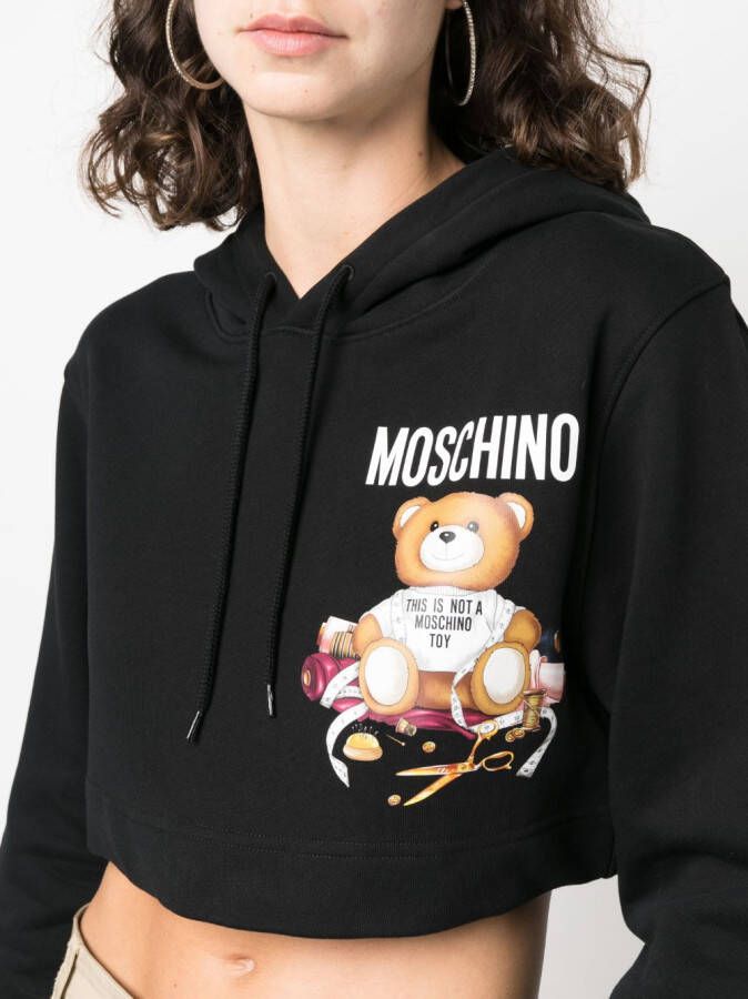 Moschino Cropped hoodie Zwart