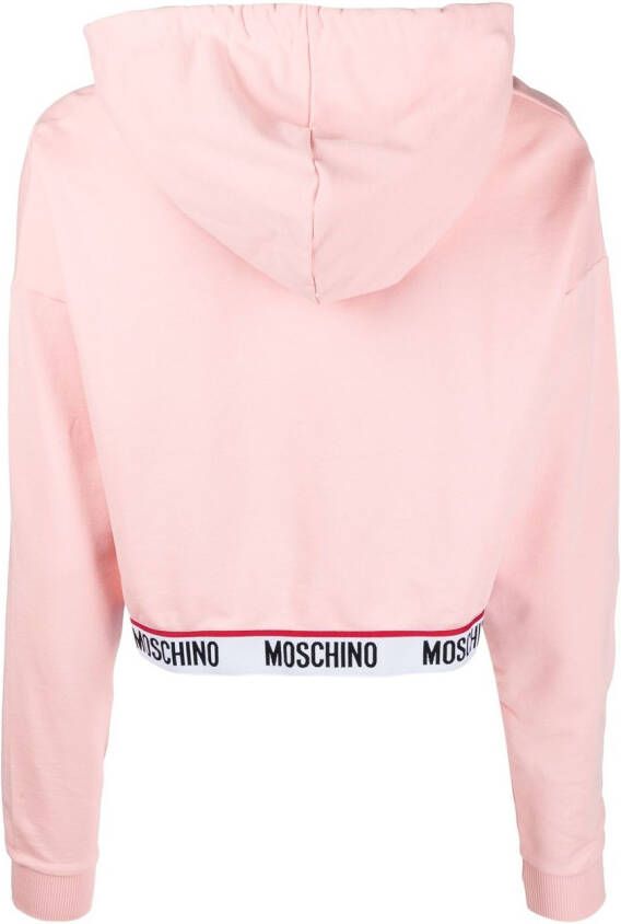 Moschino Hoodie met logo-reliëf Roze